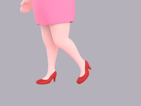 Cartoon Female Character Rigged 062 3D 模型