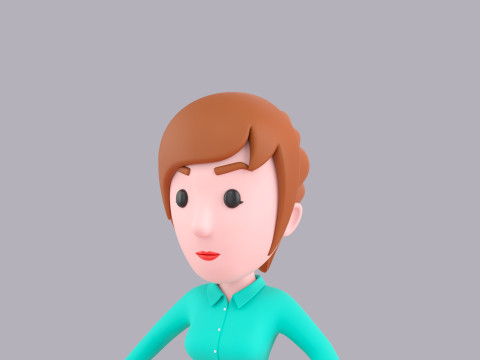 Cartoon Female Character Rigged 062 3D 模型
