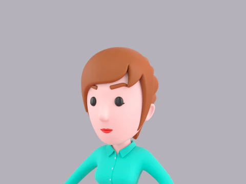 Cartoon Female Character Rigged 062 3D Model
