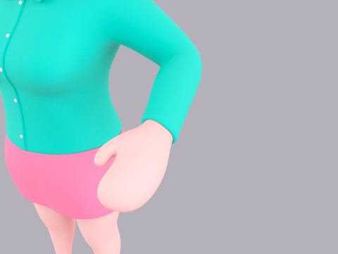 Cartoon Female Character Rigged 062 3D 模型