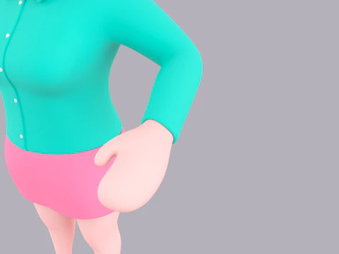 Cartoon Female Character Rigged 062 3D Model
