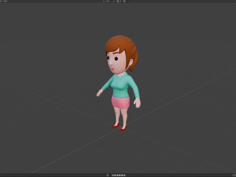 Cartoon Female Character Rigged 062 3D 模型