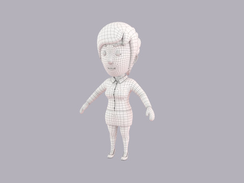 Cartoon Female Character Rigged 062 3D 模型