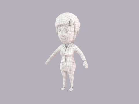 Cartoon Female Character Rigged 062 3D Model