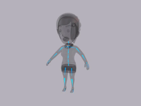 Cartoon Female Character Rigged 062 3D Model