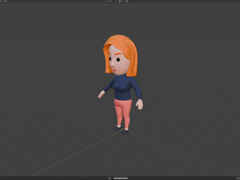 Cartoon Female Character Rigged 063 Model 3D