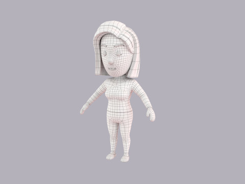 Cartoon Female Character Rigged 063 Model 3D