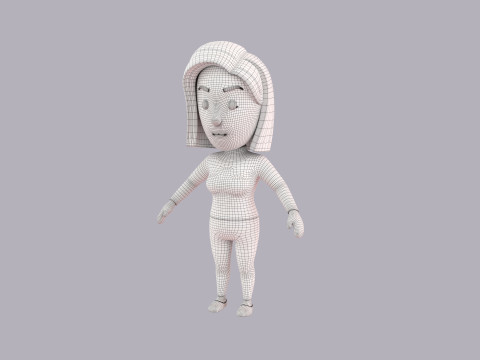Cartoon Female Character Rigged 063 Model 3D