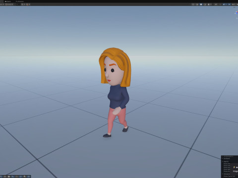Cartoon Female Character Rigged 063 Model 3D