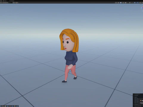 Cartoon Female Character Rigged 063 3D Model