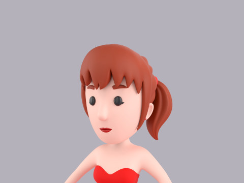Cartoon Female Character Rigged 064 3Dモデル