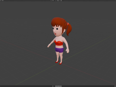 Cartoon Female Character Rigged 064 3Dモデル