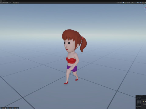 Cartoon Female Character Rigged 064 3Dモデル