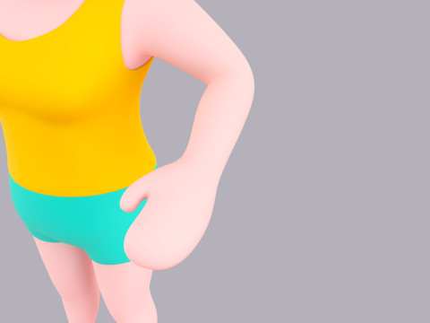 Cartoon Female Character Rigged 065 Model 3D