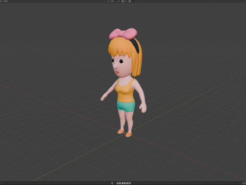Cartoon Female Character Rigged 065 Model 3D