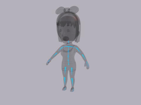 Cartoon Female Character Rigged 065 Model 3D