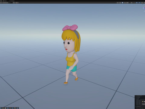 Cartoon Female Character Rigged 065 Model 3D