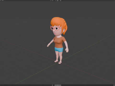 Cartoon Female Character Rigged 066 3D Model