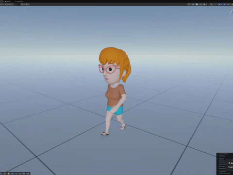 Cartoon Female Character Rigged 066 3D Model