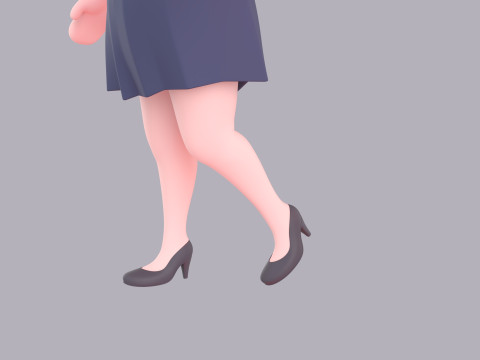 Cartoon Female Character Rigged 067 3Dモデル