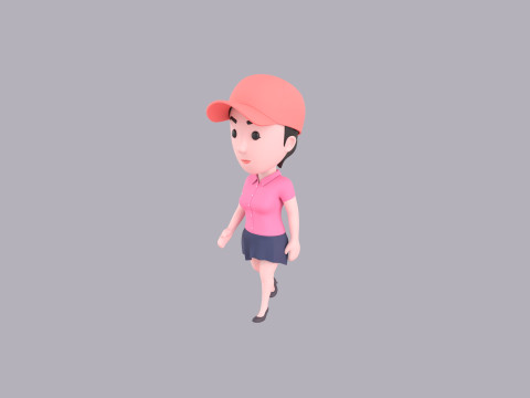 Cartoon Female Character Rigged 067 3Dモデル