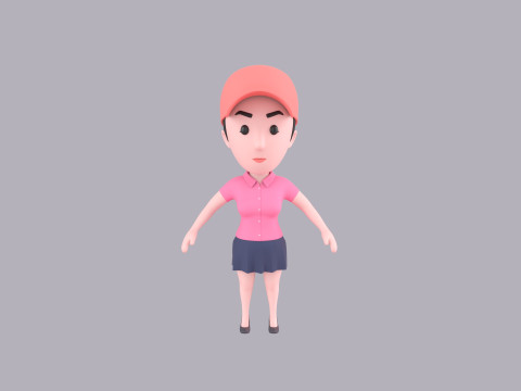 Cartoon Female Character Rigged 067 3Dモデル