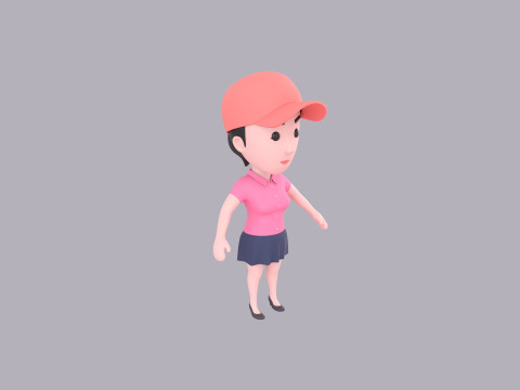 Cartoon Female Character Rigged 067 3Dモデル