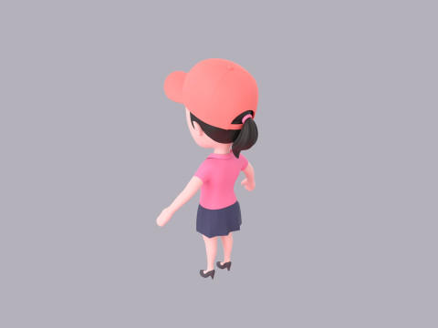 Cartoon Female Character Rigged 067 3Dモデル