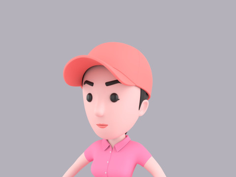 Cartoon Female Character Rigged 067 3Dモデル