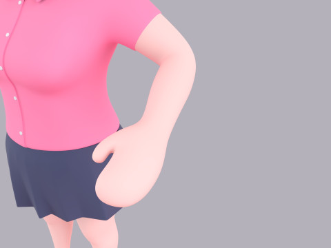 Cartoon Female Character Rigged 067 3Dモデル