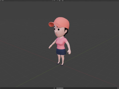 Cartoon Female Character Rigged 067 3Dモデル
