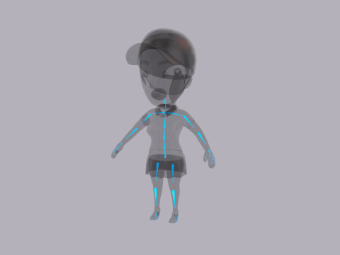 Cartoon Female Character Rigged 067 3Dモデル