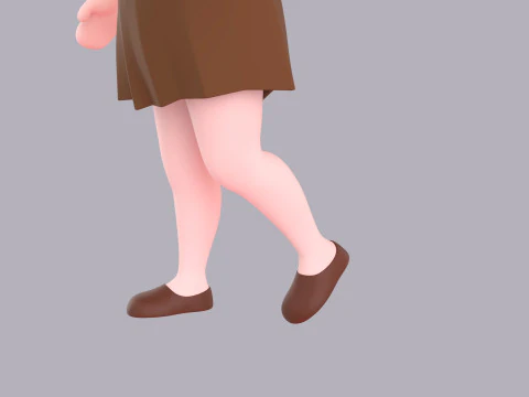 Cartoon Female Character Rigged 068 3D Model
