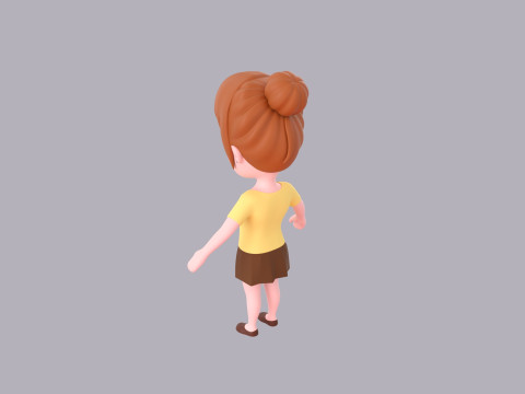 Cartoon Female Character Rigged 068 Modelo 3D