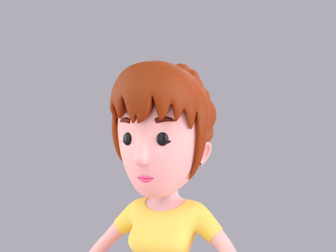 Cartoon Female Character Rigged 068 Modelo 3D