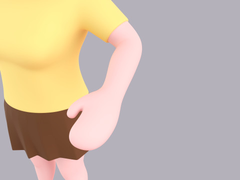 Cartoon Female Character Rigged 068 Modelo 3D