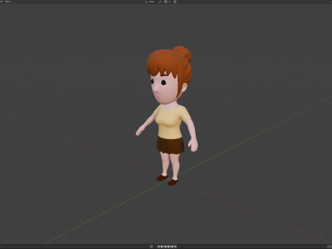 Cartoon Female Character Rigged 068 Modelo 3D