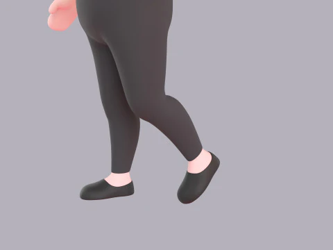 Cartoon Female Character Rigged 069 3D Model
