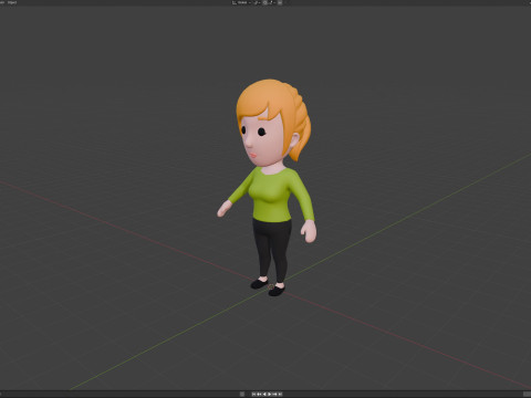 Cartoon Female Character Rigged 069 3Dモデル