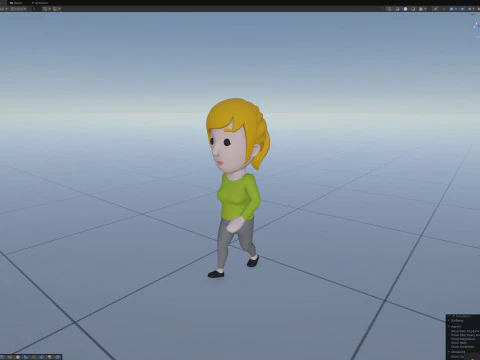 Cartoon Female Character Rigged 069 3D Model