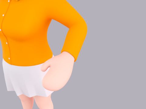 Cartoon Female Character Rigged 070 Modèle 3D
