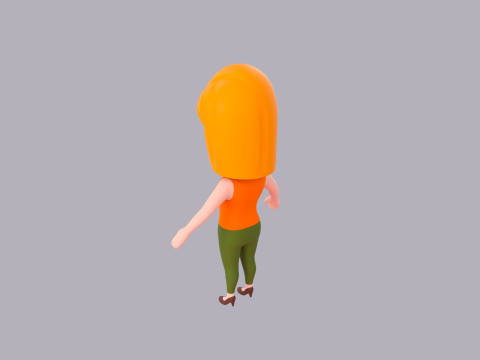 Cartoon Female Character Rigged 071 3D मॉडल