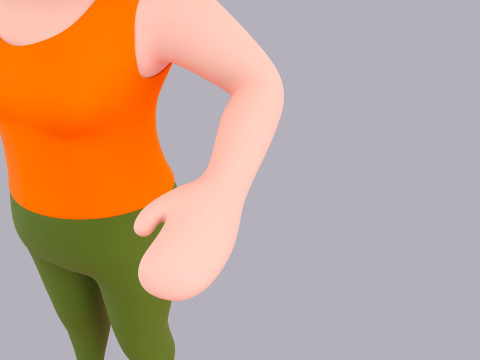 Cartoon Female Character Rigged 071 3D मॉडल