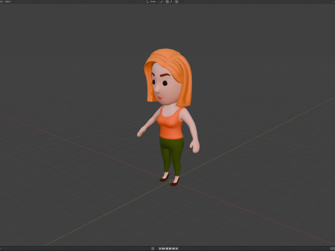 Cartoon Female Character Rigged 071 3D मॉडल