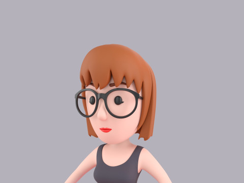 Cartoon Female Character Rigged 072 Model 3D