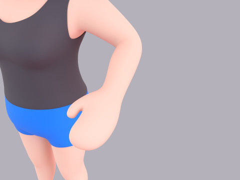 Cartoon Female Character Rigged 072 Model 3D