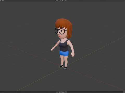 Cartoon Female Character Rigged 072 3D Model
