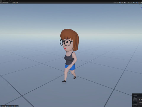 Cartoon Female Character Rigged 072 Model 3D