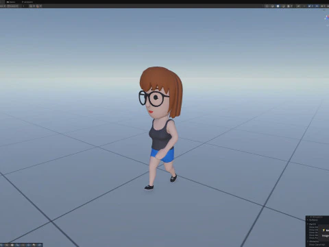 Cartoon Female Character Rigged 072 3D Model