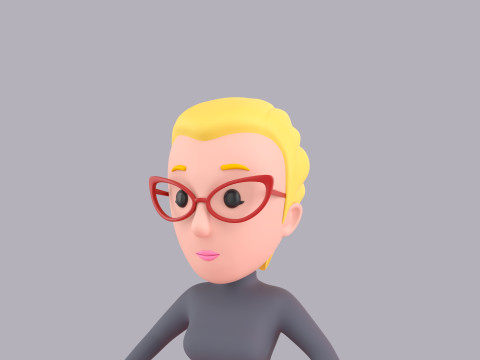 Cartoon Female Character Rigged 073 Model 3D
